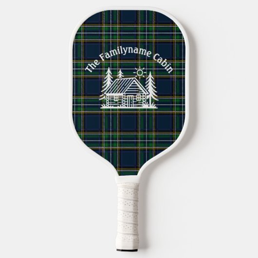 Personalisiertes Tartan-Familienlager Pickleball-P Pickleball Schläger (Rückseite)