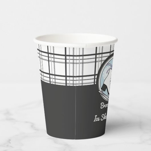Personalisiertes Tartan Ice Skate Party Pappbecher (Rechts)