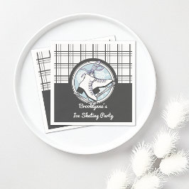 Personalisiertes Tartan Ice Skaten Paper Serviette