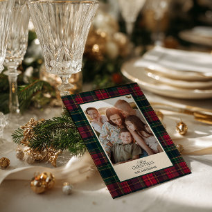 Personalisiertes Tartan-Karomuster mit individuell Feiertagskarte