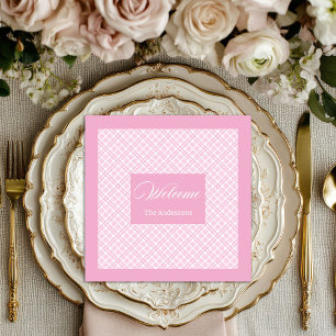 Personalisiertes Tartan Napkins Chic Pink Tablewar Serviette