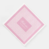 Personalisiertes Tartan Napkins Chic Pink Tablewar Serviette (Ecke)