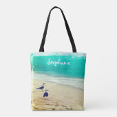 personalisiertes Taschendesign am Strand Tasche (Rückseite)