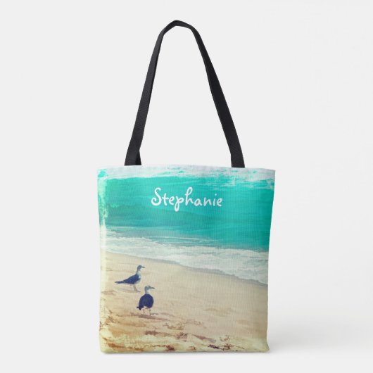 personalisiertes Taschendesign am Strand Tasche (Rückseite)
