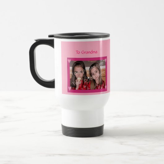 Personalisiertes Tasse Rosa mit rosa Herz-Feld (Links)