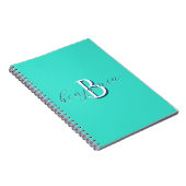 Personalisiertes teales Monogramm Anfangsbuchstabe Notizblock (Rechte Seite)