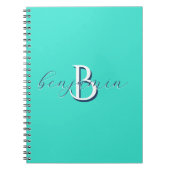 Personalisiertes teales Monogramm Anfangsbuchstabe Notizblock (Vorderseite)