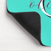 Personalisiertes teales Monogramm-Initial und Name Mousepad (Ecke)