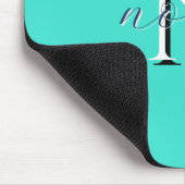 Personalisiertes tealfarbenes Monogramm Anfangsbuc Mousepad (Ecke)