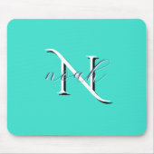 Personalisiertes tealfarbenes Monogramm Anfangsbuc Mousepad (Vorne)