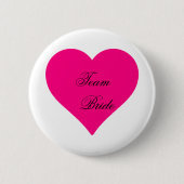 Personalisiertes Team Bride Big Pink Liebe Herz Button (Vorderseite)