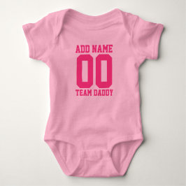 Personalisiertes Team Daddy mit Nummer Baby Strampler