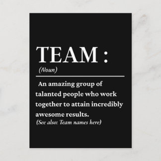 Personalisiertes Team Definition Bestes Team Postkarte