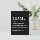 Personalisiertes Team Definition Bestes Team Postkarte (Stehend Vorderseite)