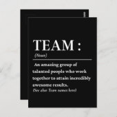 Personalisiertes Team Definition Bestes Team Postkarte (Vorne/Hinten)