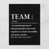 Personalisiertes Team Definition Bestes Team Postkarte (Vorderseite)