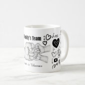 Personalisiertes Team des Vaters Benutzerdefiniert Kaffeetasse (VorderseiteRechts)