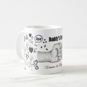 Personalisiertes Team des Vaters Benutzerdefiniert Kaffeetasse (Vorderseite Links)