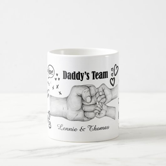 Personalisiertes Team des Vaters Benutzerdefiniert Kaffeetasse (Mittel)