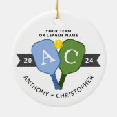Personalisiertes Team Spieler Pickleball Ornament (Hinten)