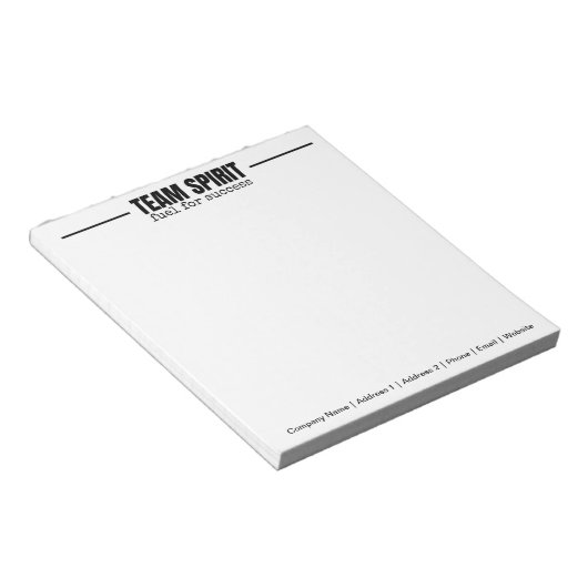 Personalisiertes Team Spirit Mitarbeiterbüro Notizblock (angewinkelt)