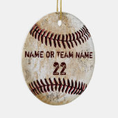 Personalisiertes Team Vintag Baseball-Ornamente Keramikornament (Rechts)