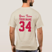 Personalisiertes Team-Zahl-athletischer T-Shirt (Rückseite)