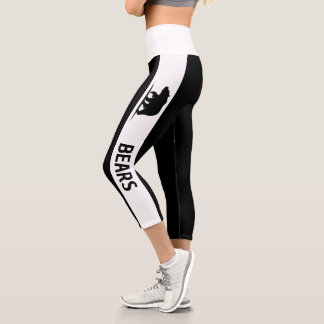 Personalisiertes Teamlogo Schwarz-weiß Capri Leggings