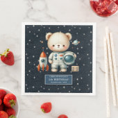 Personalisiertes Teddy Astronaut Napkins Boys Part Serviette (Beispiel)