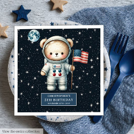 Personalisiertes Teddy Astronaut Napkins Space Par Serviette