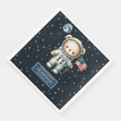 Personalisiertes Teddy Astronaut Napkins Space Par Serviette (Ecke)
