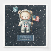 Personalisiertes Teddy Astronaut Napkins Space Par Serviette (Vorderseite)