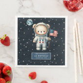 Personalisiertes Teddy Astronaut Napkins Space Par Serviette (Beispiel)