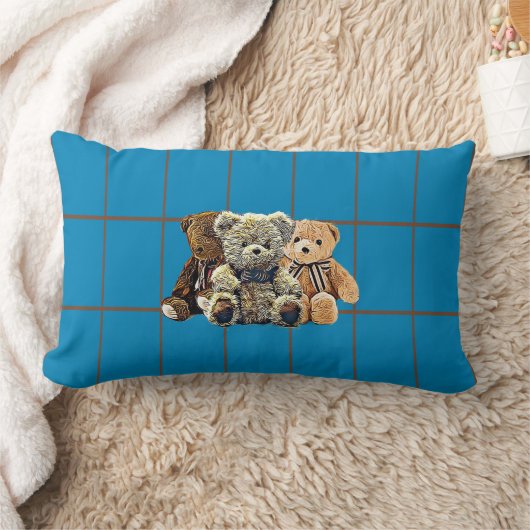 Personalisiertes Teddy Bear Baby Boy Kinderzimmer Lendenkissen (Decke)