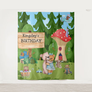 Personalisiertes Teddy Bear Picnic Village Wandteppich