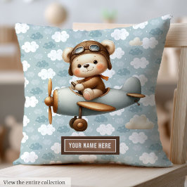 Personalisiertes Teddy Bear Pilot Kinderkissen für Kissen