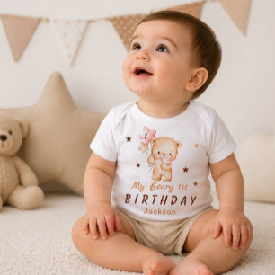 Personalisiertes Teddybär 1. Geburtstags-Shirt Baby T-shirt