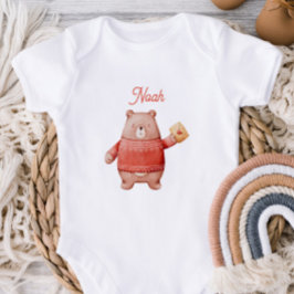 Personalisiertes Teddybär-Baby-Body mit Liebe Le Baby Strampler