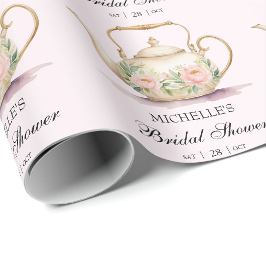 Personalisiertes Tee-Party-Brautparty Geschenkpapier (Rolleneckpunkt)