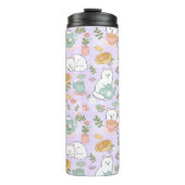 Personalisiertes Teebuch Katze Mädchen Cute Pastel Thermosbecher (Vorderseite)