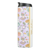 Personalisiertes Teebuch Katze Mädchen Cute Pastel Thermosbecher (Nach rechts gedreht)