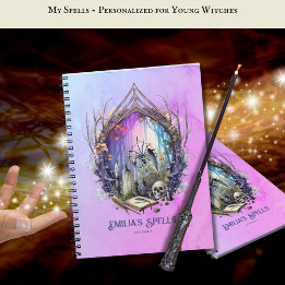 Personalisiertes Teenager Hexenzeitschrift Grimoir Notizblock