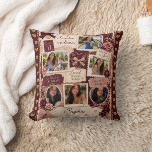 Personalisiertes Teenager-Mädchen-6-Foto-Collage-G Kissen
