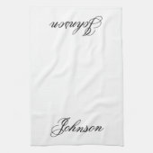 Personalisiertes Teetuch - Familienname Geschirrtuch (Vertikal)