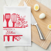 Personalisiertes Teetuch mit dem Namen Küchentüche Geschirrtuch (Viertel Falte)