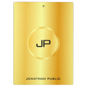 Personalisiertes Template Gold Look Moderne Elegan Klemmbrett (Rückseite)