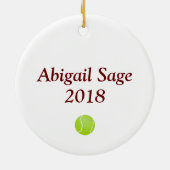 Personalisiertes Tennis Ball Keramik Ornament (Hinten)