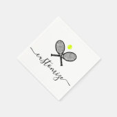 Personalisiertes Tennis Ball Racket Party Serviette (Ecke)