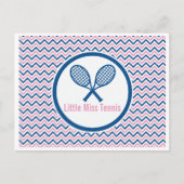 Personalisiertes Tennis & Blau und rosa Zickzack D Postkarte (Vorderseite)