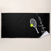 Personalisiertes Tennis Elegante Mit Monogramm Strandtuch (Vorderseite)